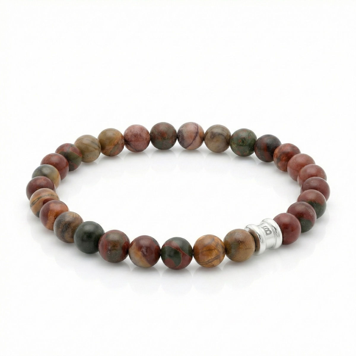 Cherry Creek Jasper Beaded Bracelet on a white background
