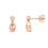 Thumbnail: 18CT Rose Gold Pear Shaped Morganite & Round Diamond Two Stone Earrings 5x3mm shown against a neutral background, highlightin