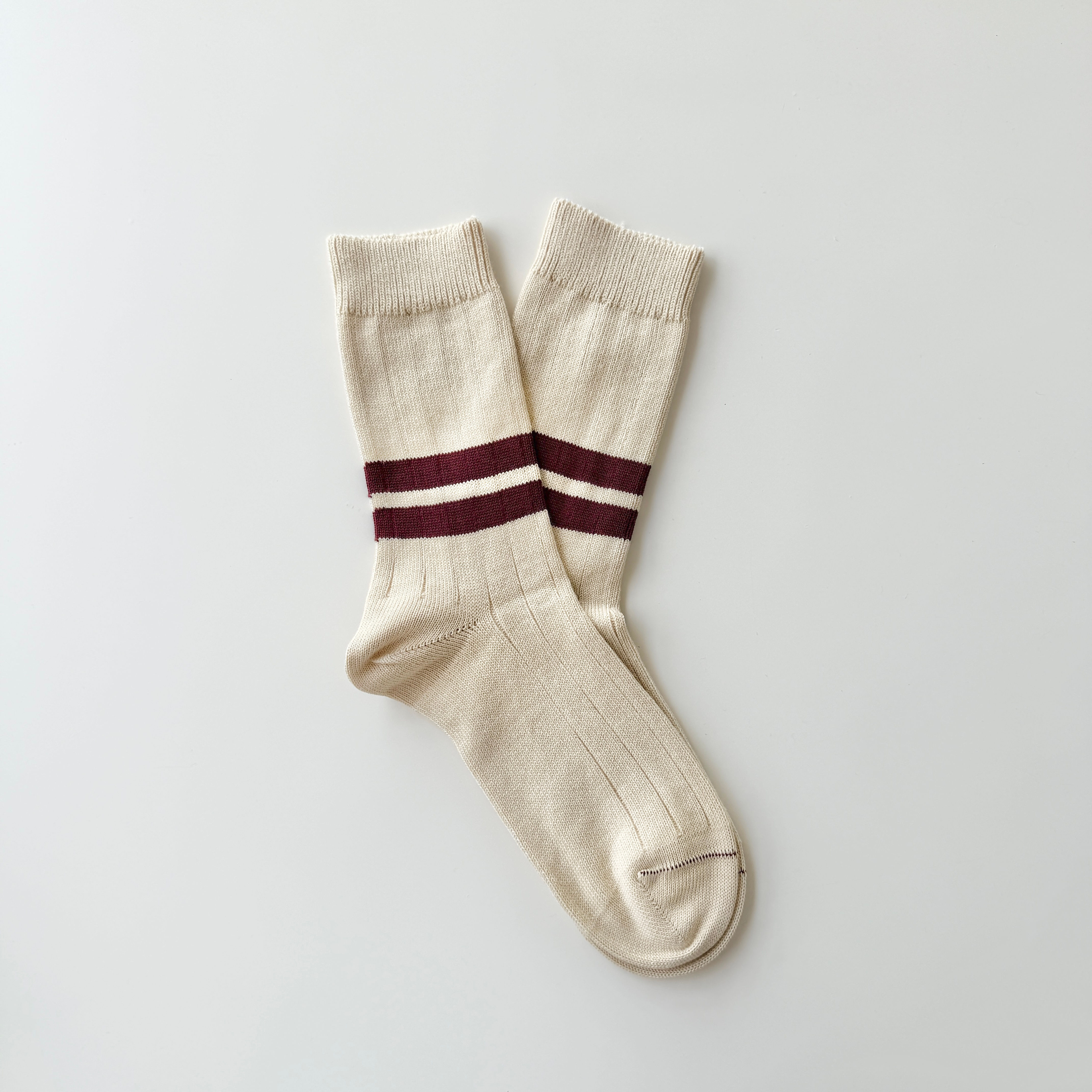 NEW Natural - Double Bordeaux Stripes