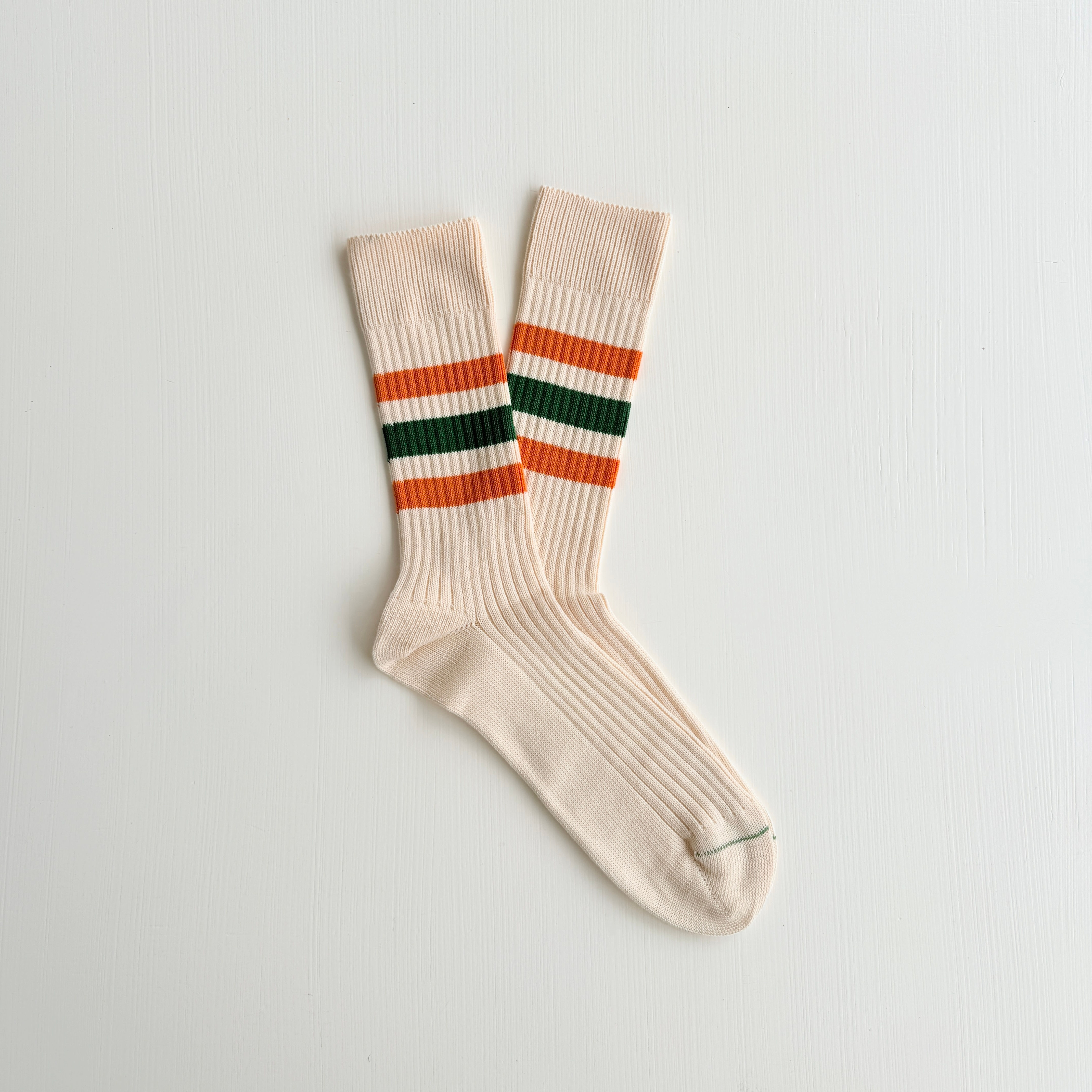 NEW Natural - Orange & Green Stripes