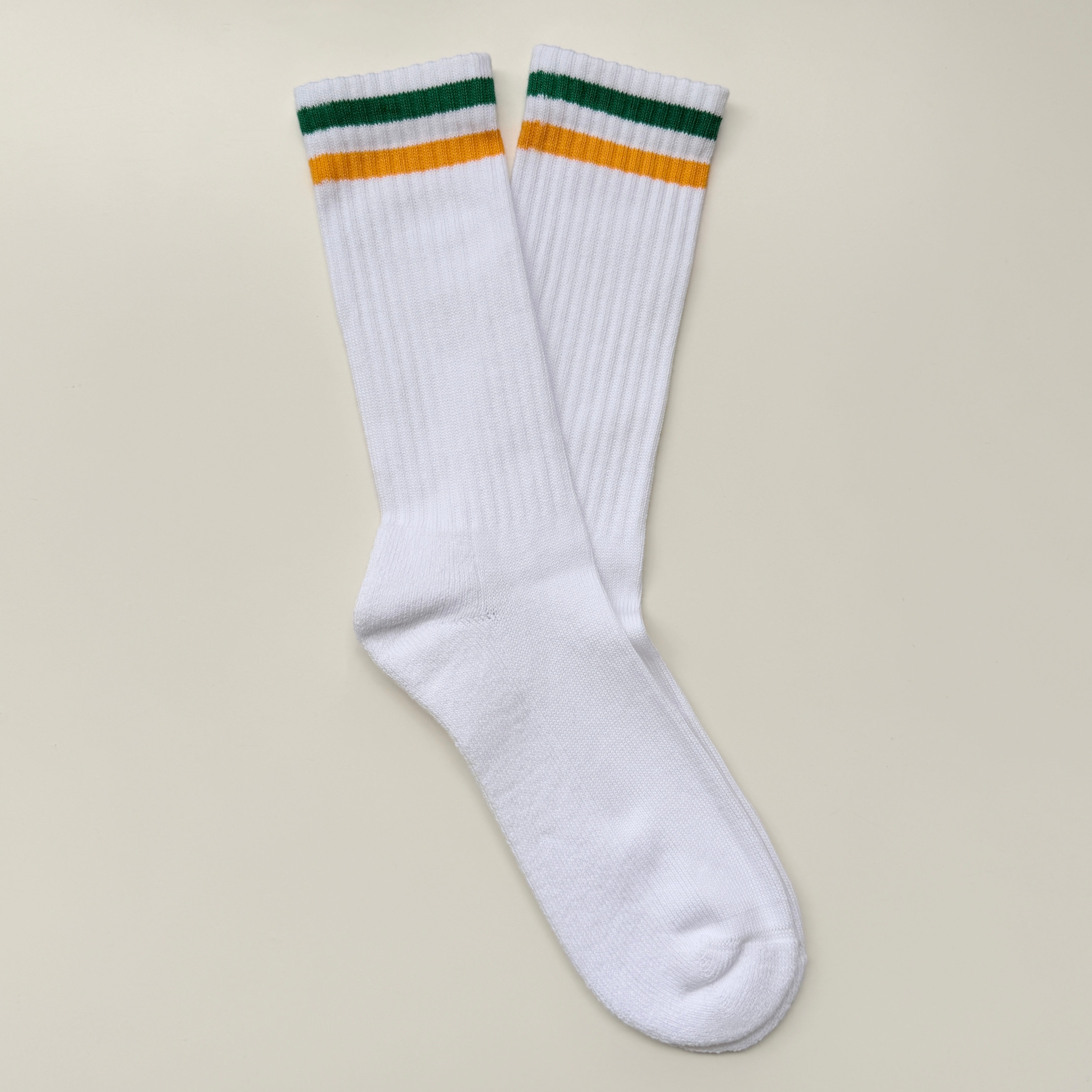 New B2B White - Yellow & Green Stripes