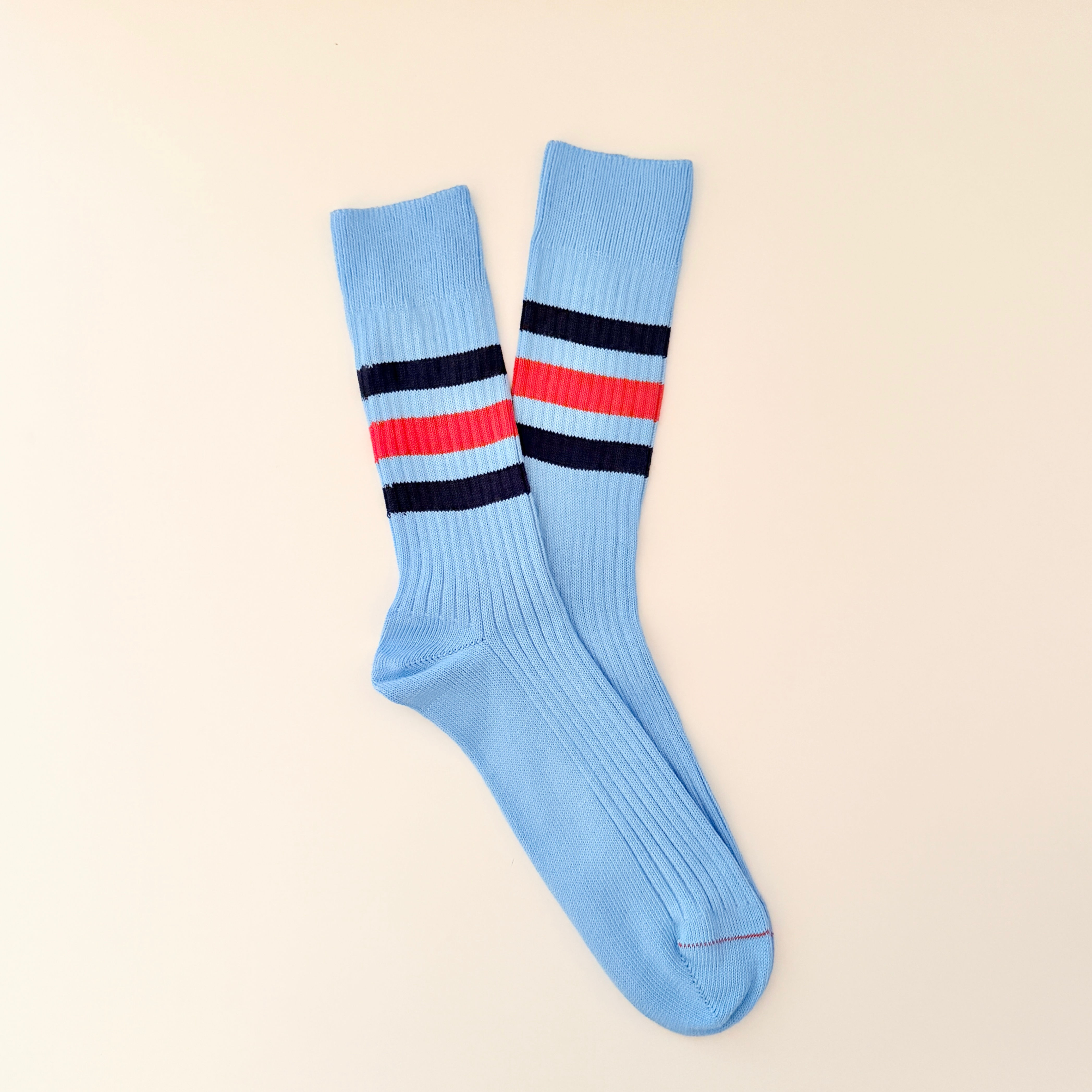 NEW B2B Sky - Navy & Red Stripes