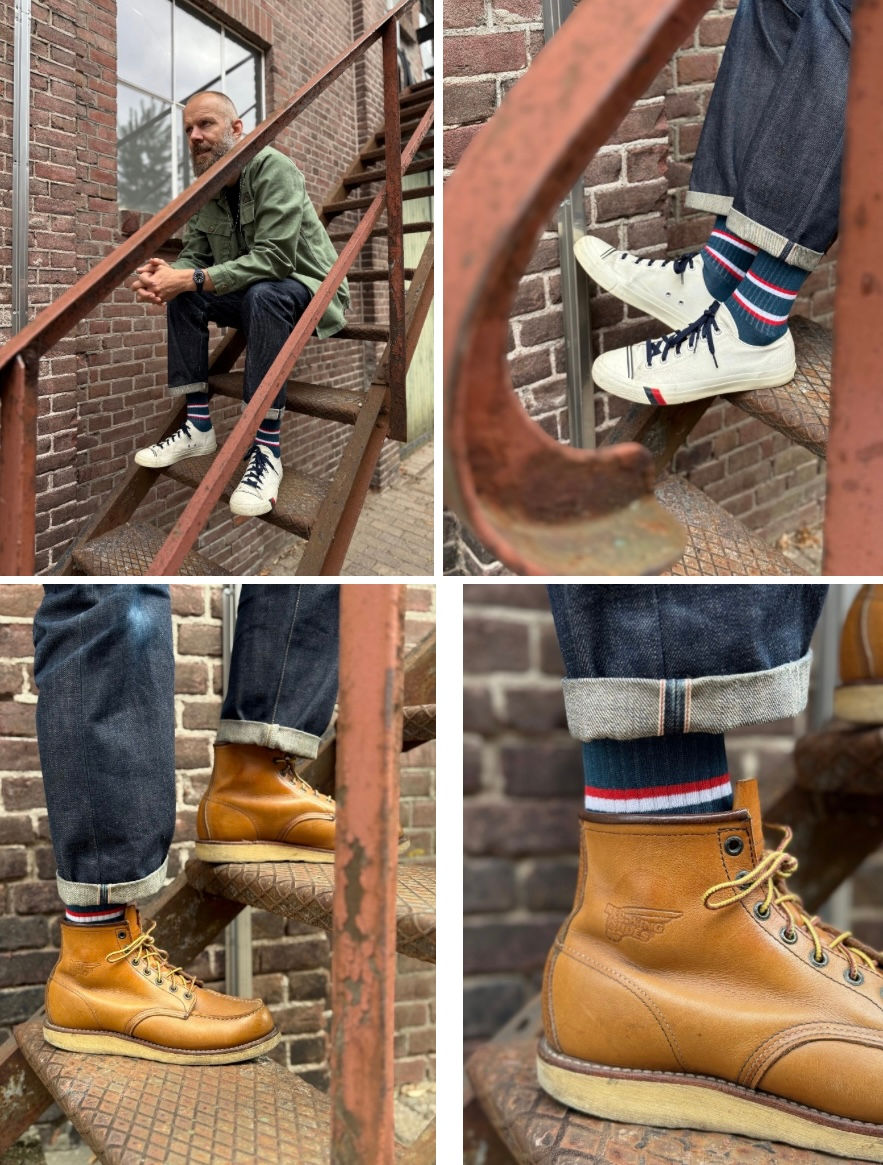 Thumbnail: NEW Natural - Dark Red & Navy Stripes