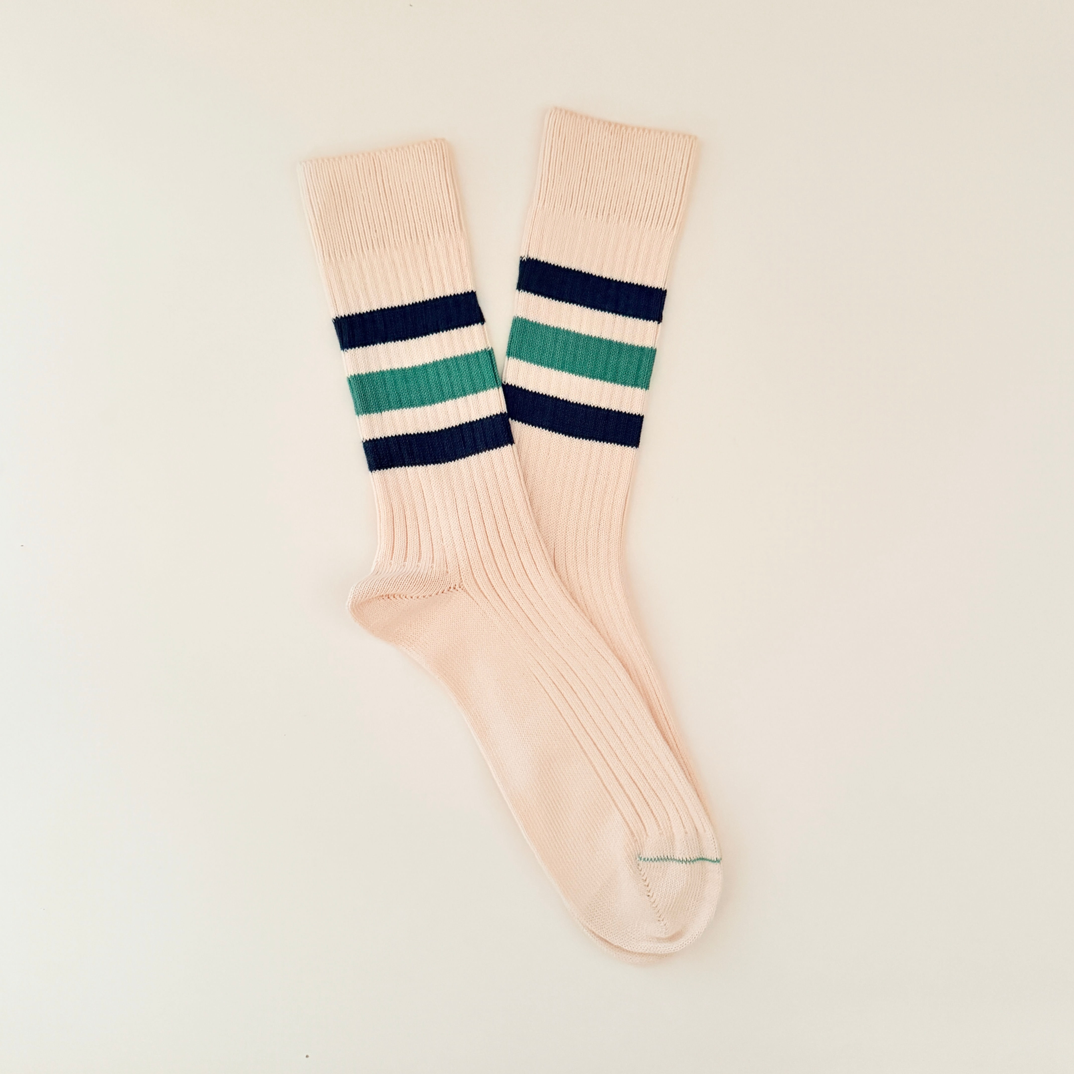 NEW B2B Natural - Navy & Mint Stripes