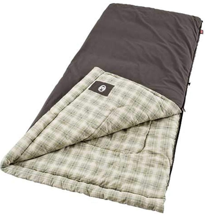 Coleman Heritage Big & Tall Cold-Weather Sleeping Bag - 10F Camping for Adults, Comfortable & Warm Flannel