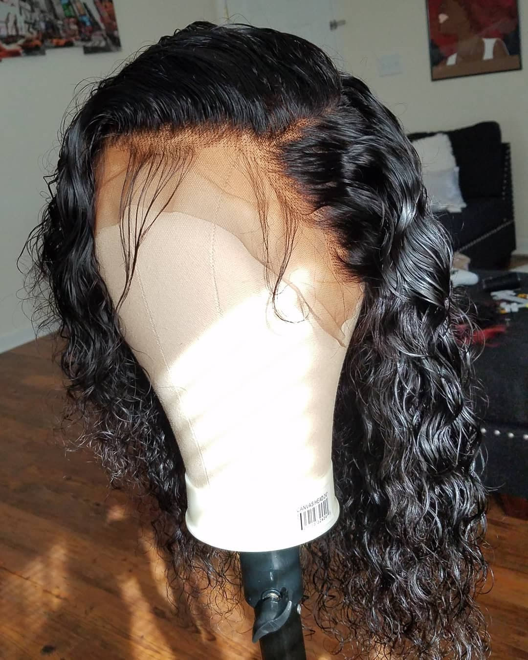 13x4 180% density deep wave lace frontal wig