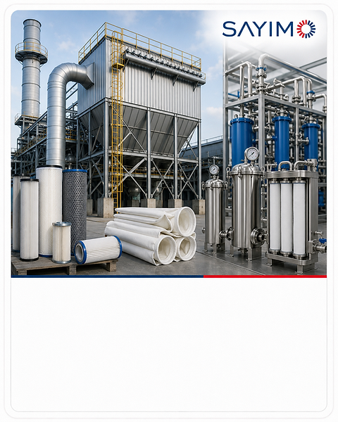 Industrial air and solid–liquid filtration systems with baghouse equipment, filter bags and cartridges