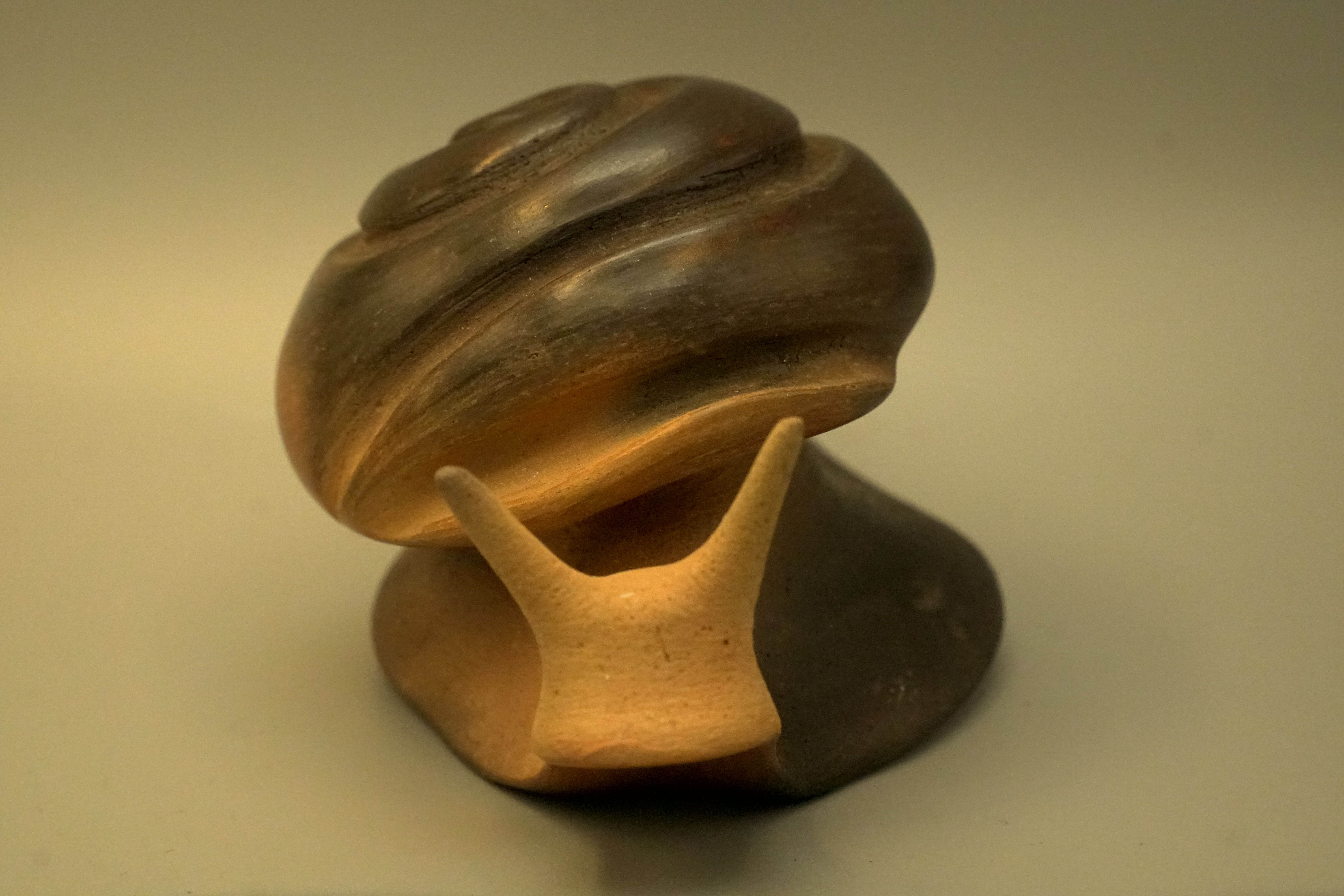 Catawba Native American Snail Sculpture by Master Potter Shane Tucker
