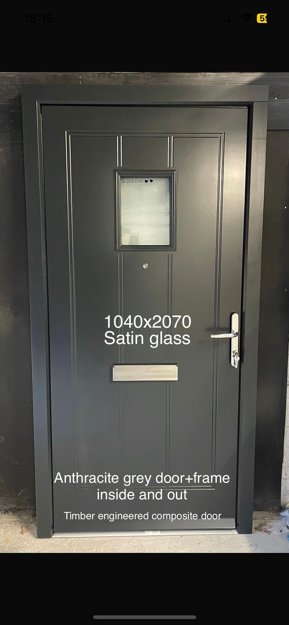 Brand new craftsman timber composite door and frame in anthracite