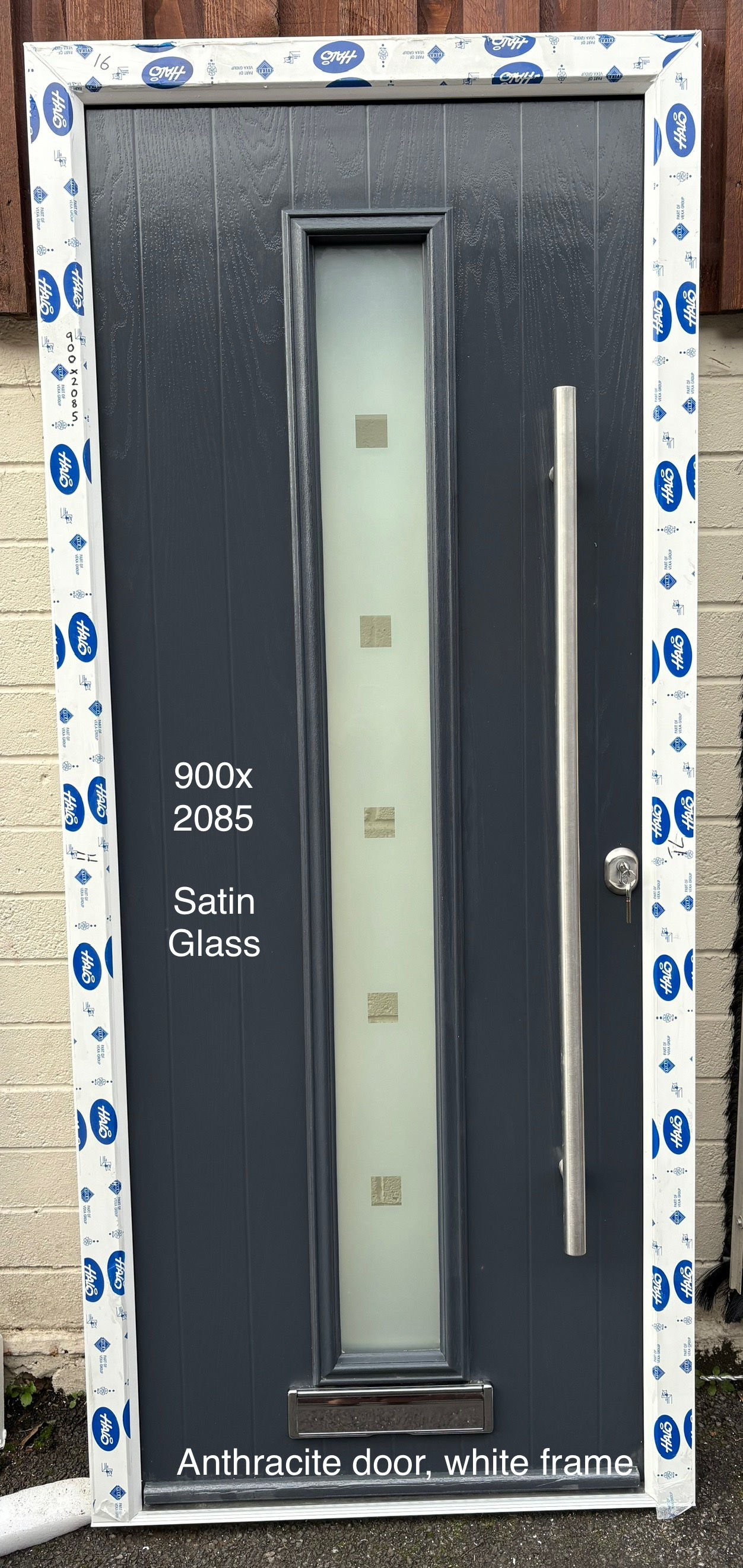 Brand new grey composite door with frame