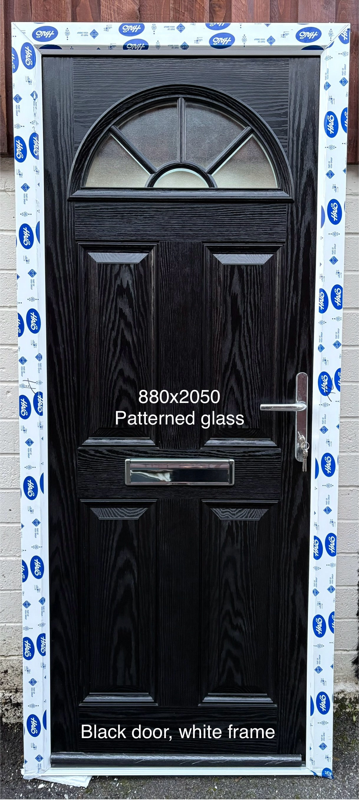 Brand new black hallmark composite door with frame