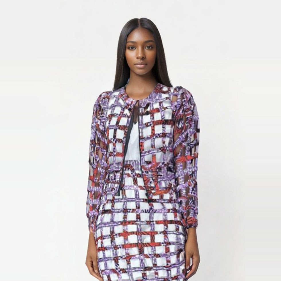 Thumbnail: Basket jacket and skirt, laylac color