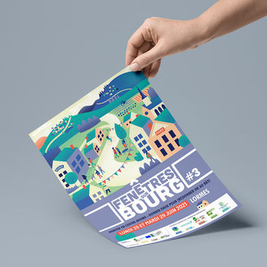 Affiche, Illustration, Parc du Morvan, Fenêtres sur bourg, direction artistique, Bourgogne, Nièvre, Graphiste