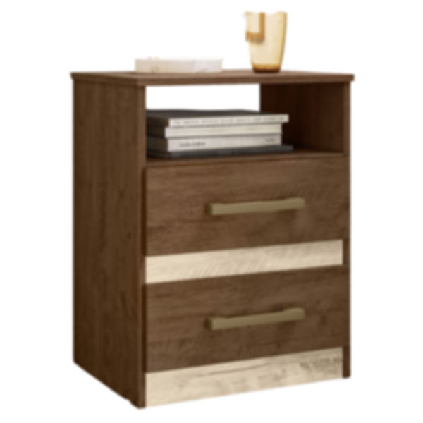 CRIADO MOVAL APOLO - CASTANHO WOOD / AVELA WOOD / OFF WHITE. FLEX