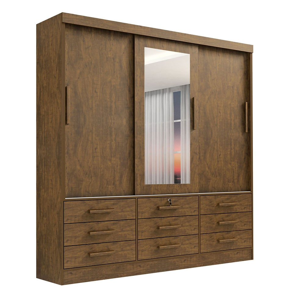 GUARDA ROUPAS D'DORO MERIDIAN 3 PORTAS - IPÊ