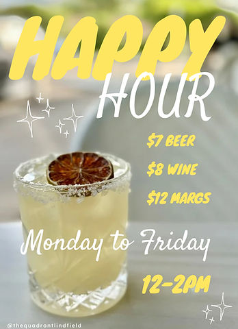 Happy Hour drinks at The Quadrant Cafe in Lindfield 