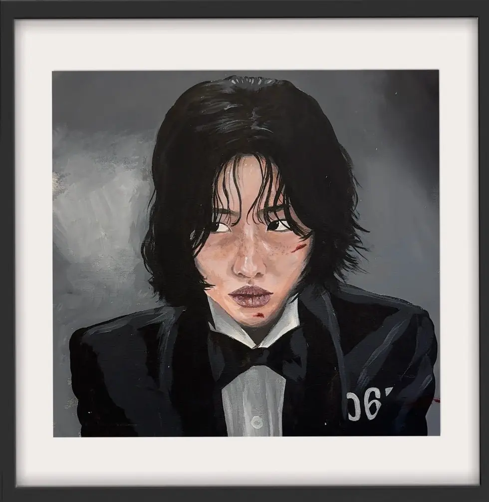 Портрет молодого чоловіка у смокінгу, сучасний художній портрет на полотні