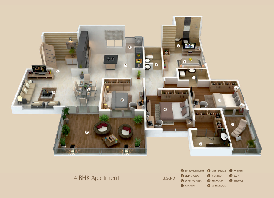 Westford 4BHK Floor Plan