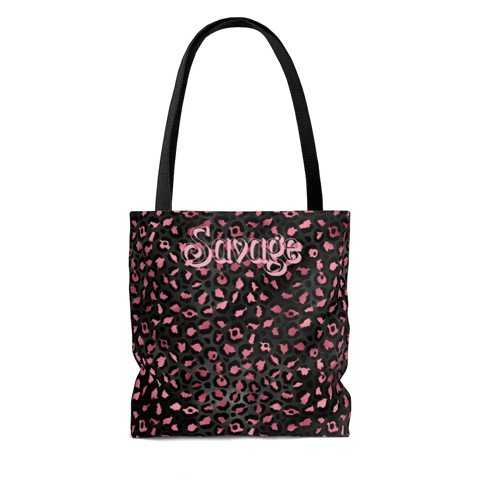 Thumbnail: Savage Pink Leopard Print Tote Bag V2