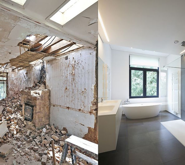 Bathroom renovation before and after in Bandon, Co. Cork – full demolition, redesign and complete modern remodel by SimRenovation