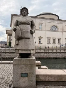 Historic bronze statue in central Copenhagen’s palace square