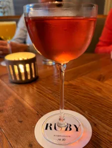 Crimson Queen cocktail at Ruby Bar in Copenhagen.