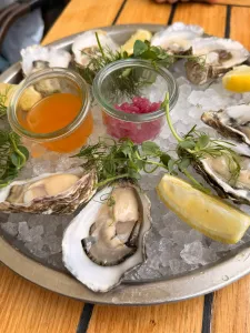 Oysters on the rooftop of Illum in Copenhagen.