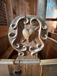 Pew carving in Urnes Stave Church