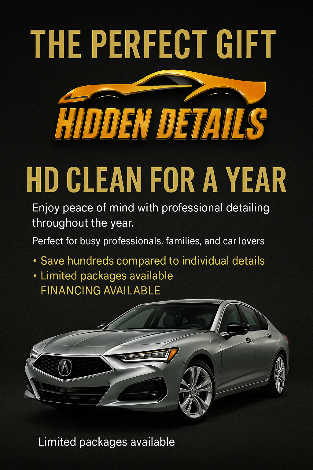 HD Clean for a year ! 12 visits for one year ! Thats only $146 per detail !!