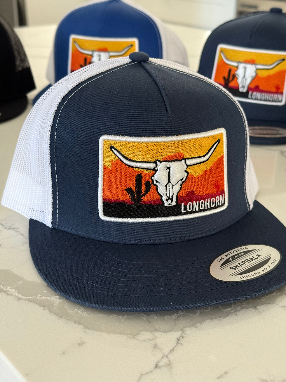Thumbnail: Navy Blue White Mesh Orange Desert