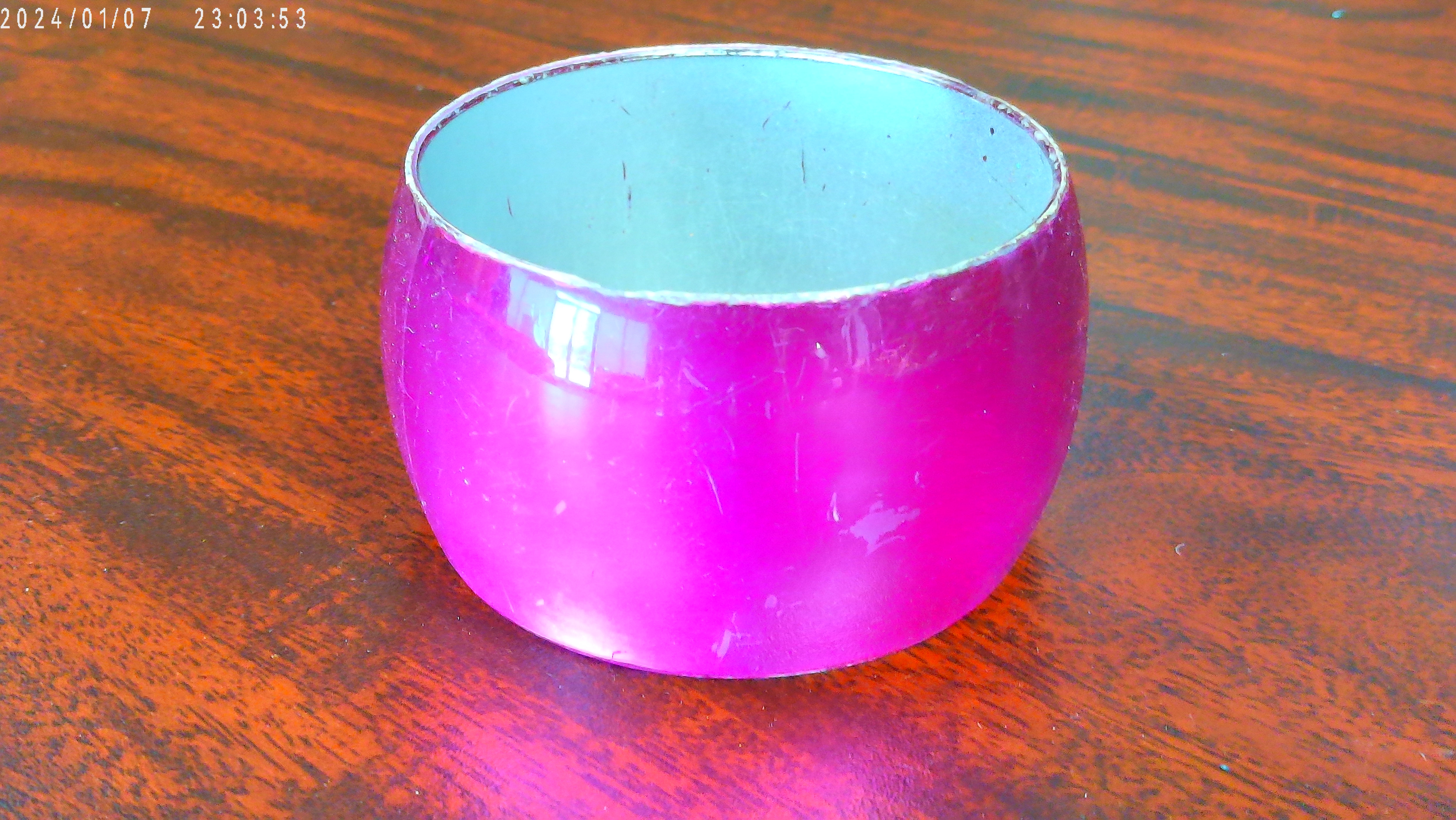 Pink Plastic Cuff Bangle