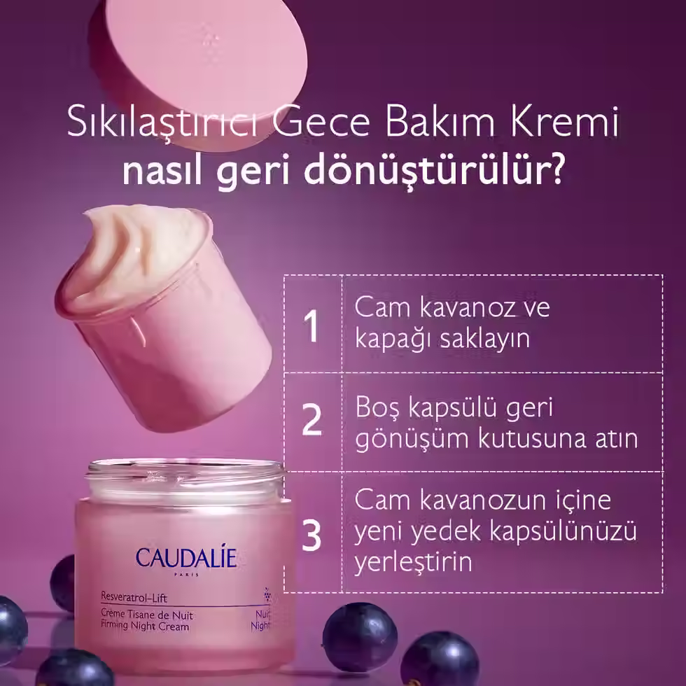 Caudalie Resveratrol-Lift gece bakım kremi, sıkılaştırıcı etkiye sahip, 50 ml.