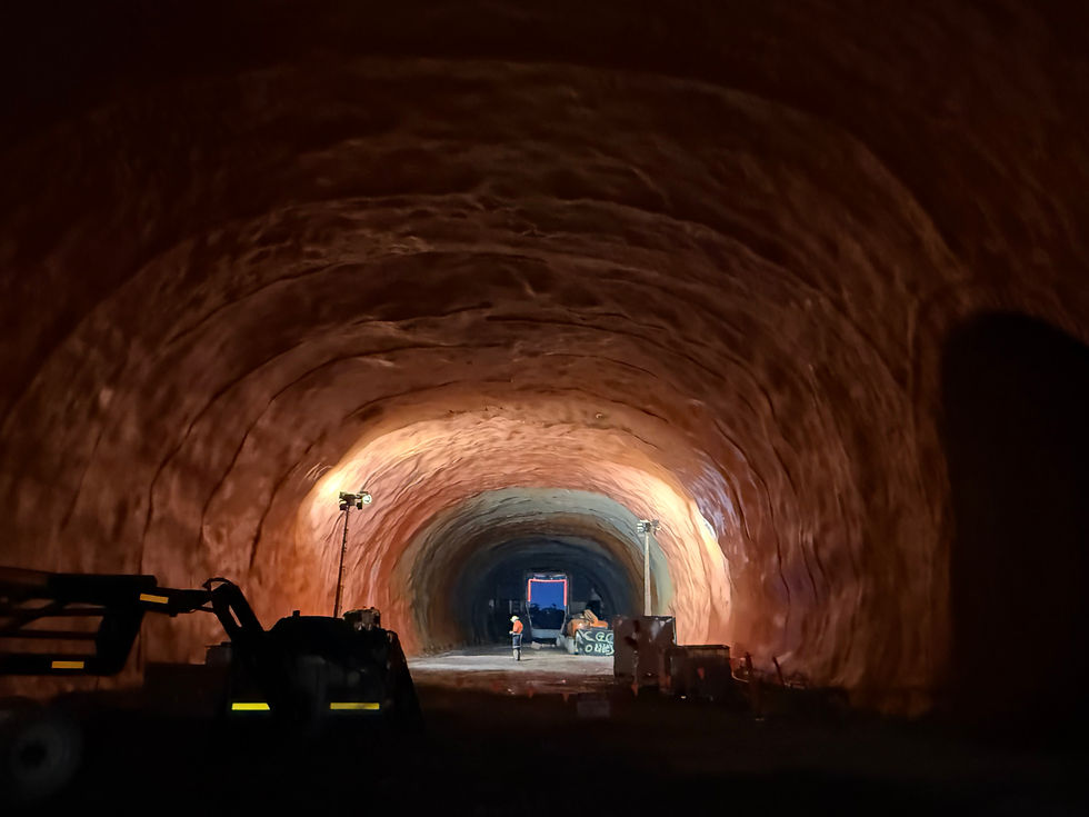 Spray-applied waterproofing system in tunnel - Normet Tamseal 800 L