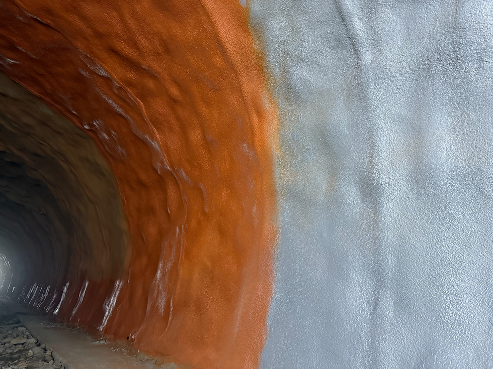 Grey second coat over the orange