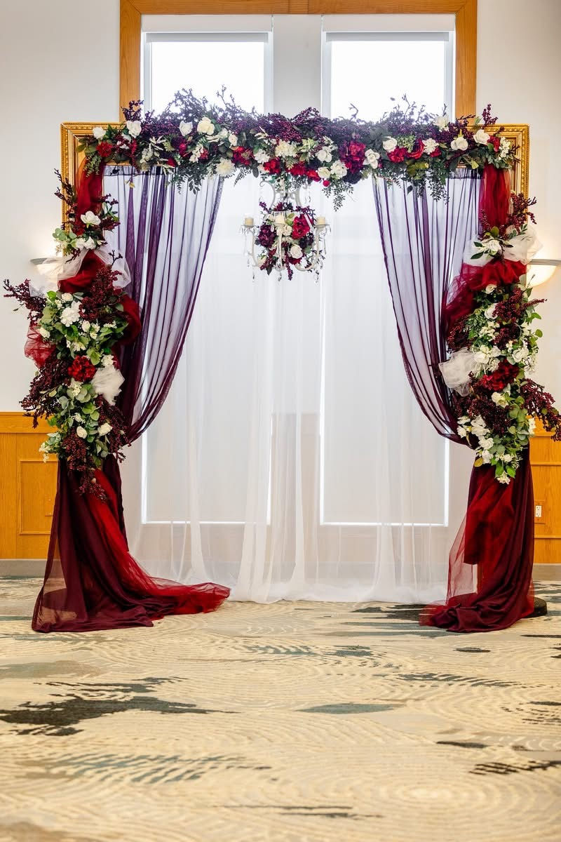 DECOR | In-House Floral & Drapery Rental Pckg  (10 ft X 9 ft) Picture Frame Arch