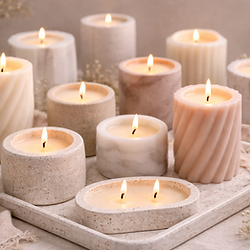 Kerzenhülle aus Raysin, handgemacht während eines Kreativ-Workshops