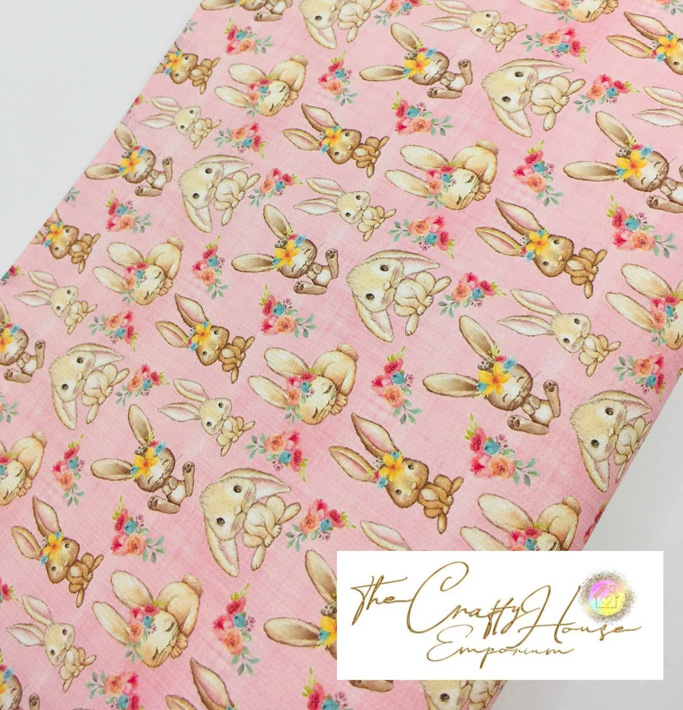 Easter - Flopsy, Mopsy and Cotton tail on pink