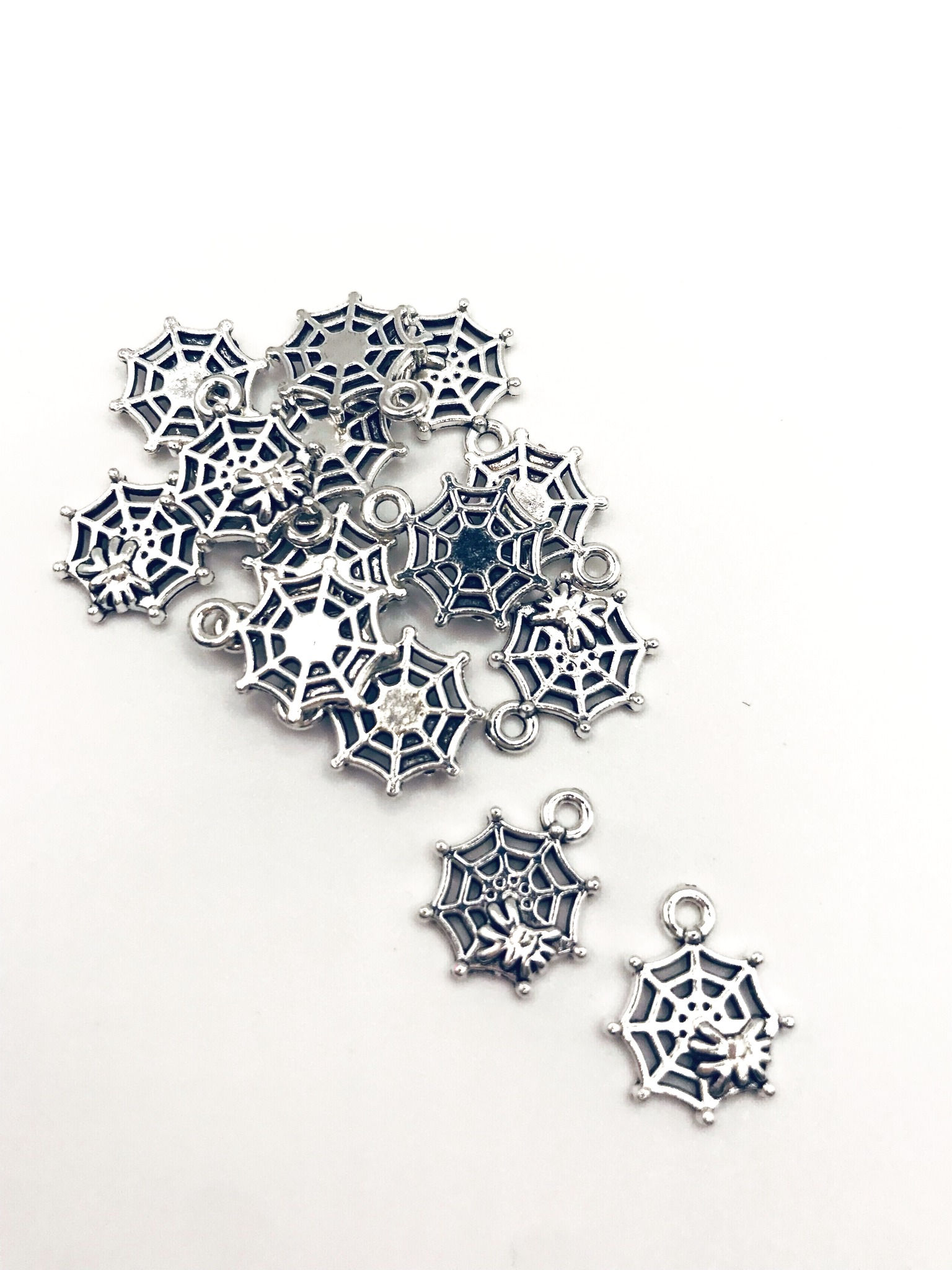 Halloween - Spider on Web Charm