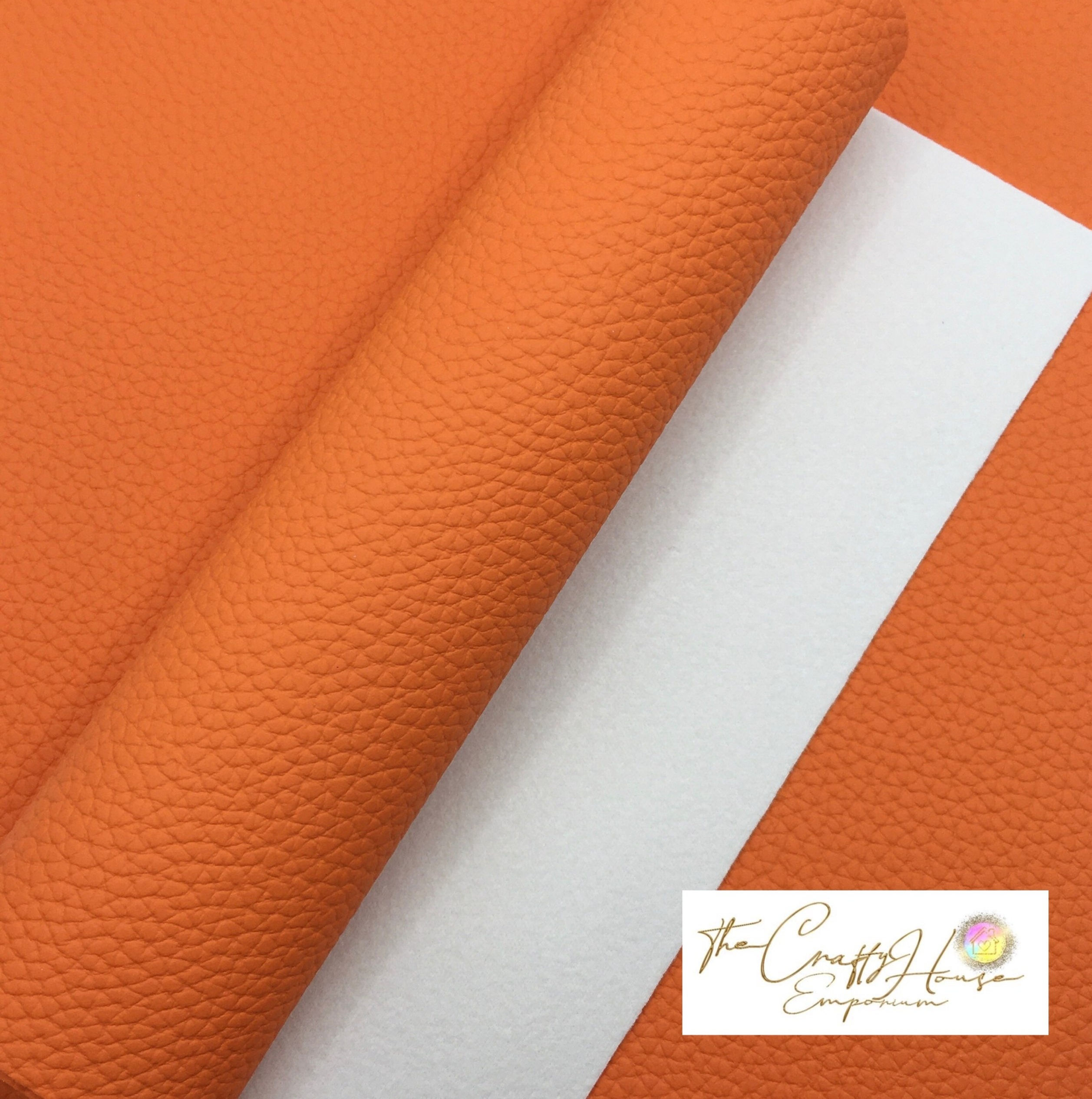Litchi Leather - Orange
