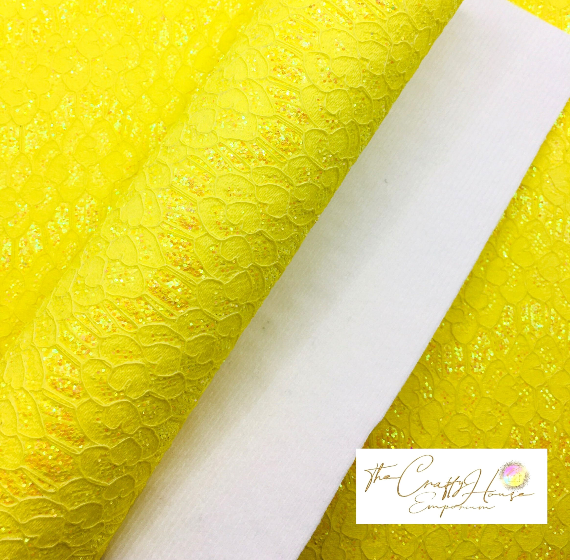Chunky Glitter - Glitter lace - Bright Yellow