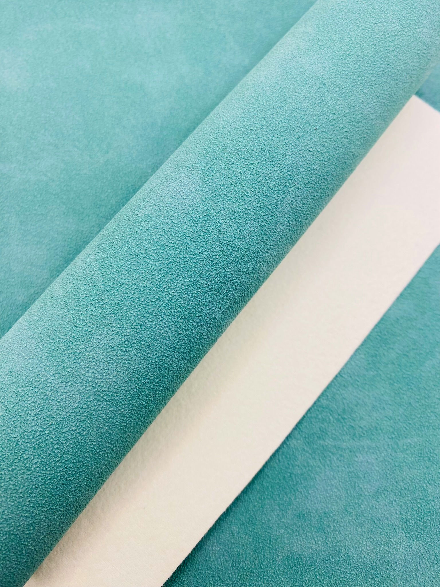 Suede Leather - Duck egg blue