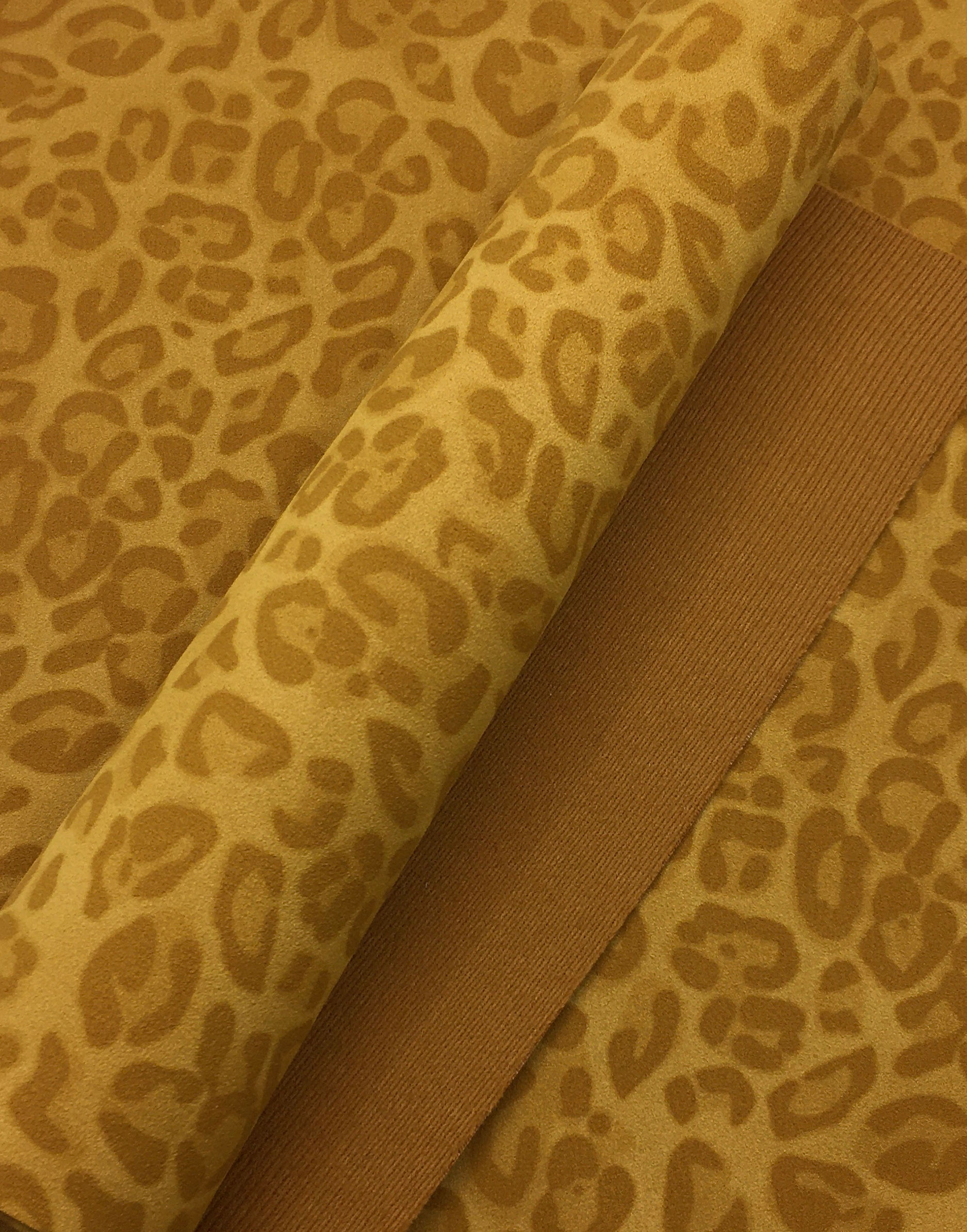 Suede Leather - Leopard - Tan Brown