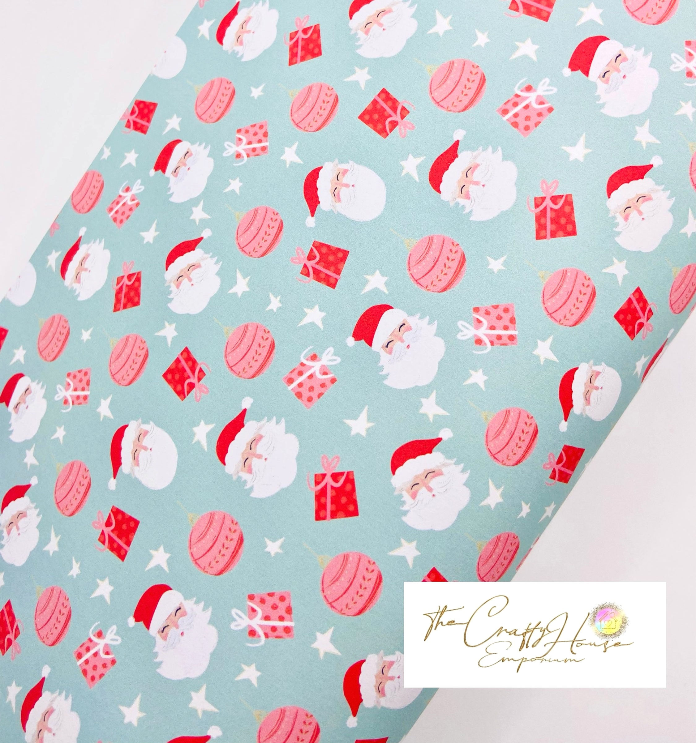 Christmas Prints - Merry Santa on Blue