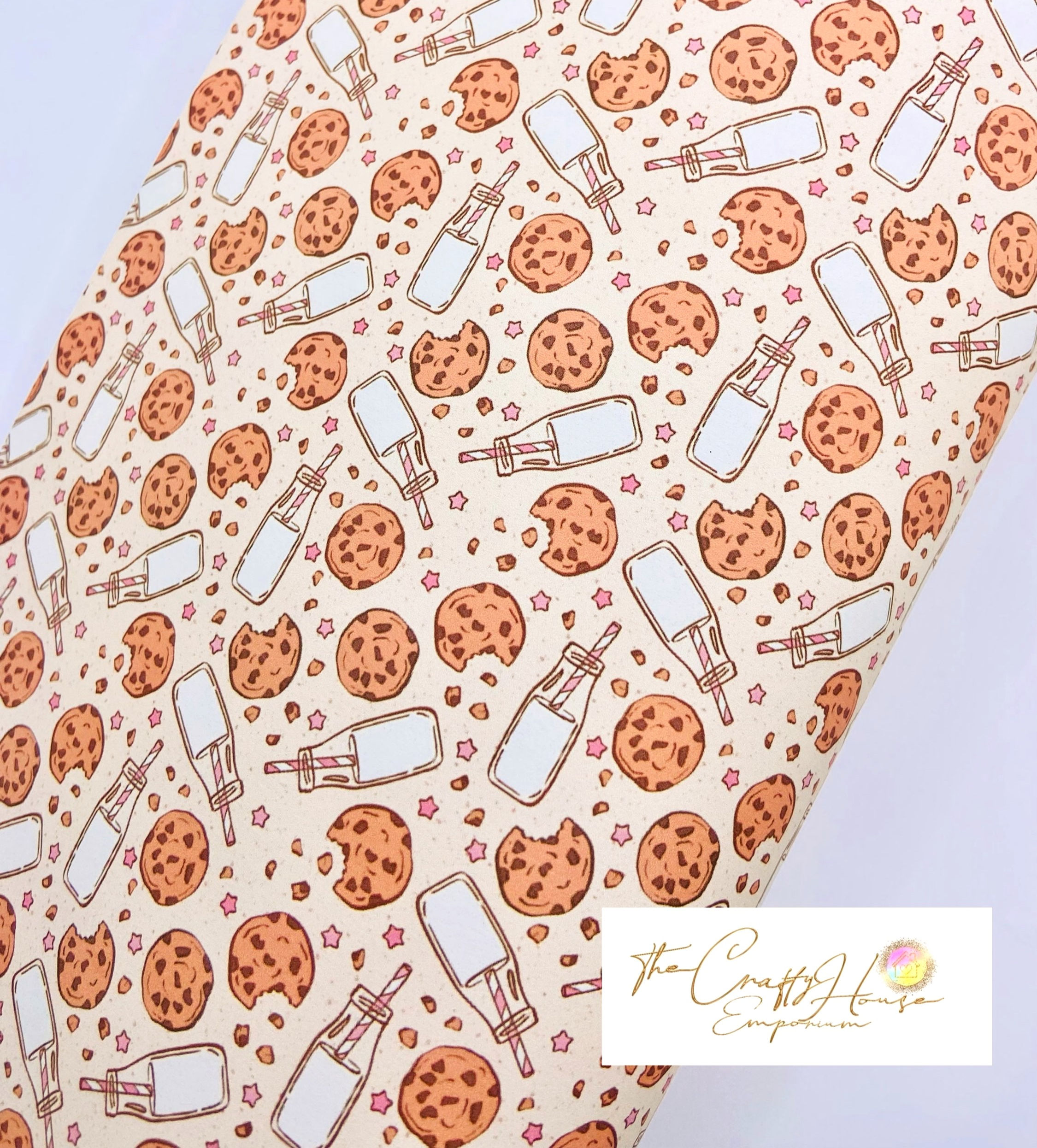 Christmas Prints - Milk and cookies pink straw