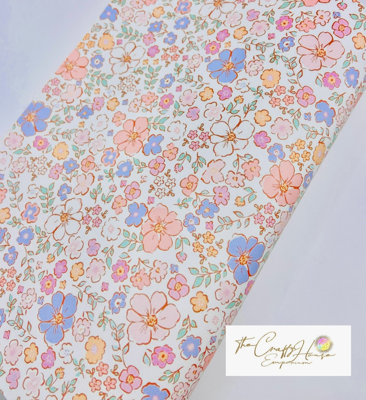 Faux Leather - Easter - Pastel bunny blooms