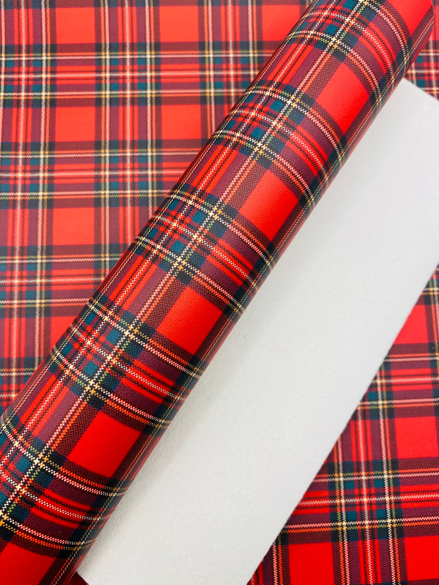 Christmas A4 Leather - Christmastime Tartan