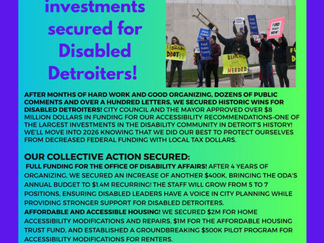 Community Win! Historic Investments Secured for Disabled Detroiters