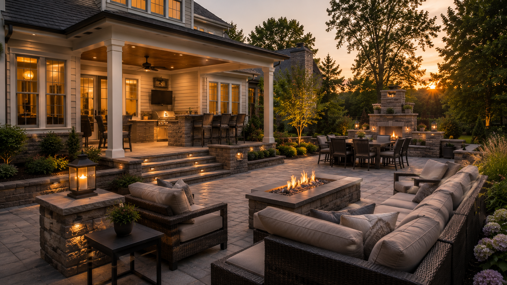 Outdoor living space by Five Star Roofing