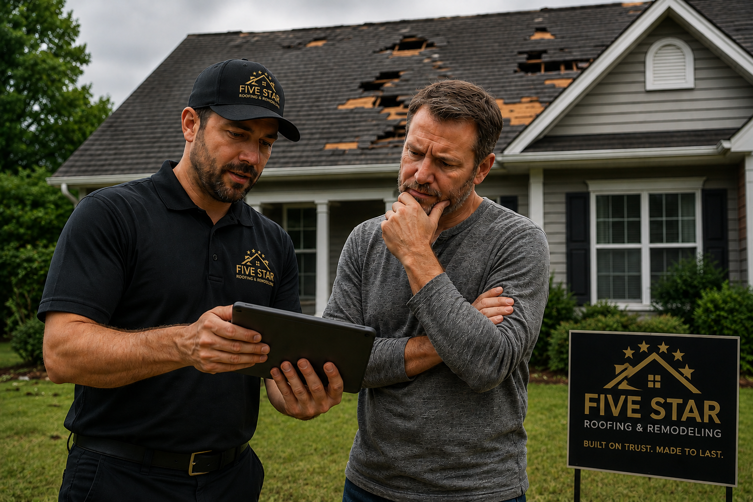 Insurance claim roofing project