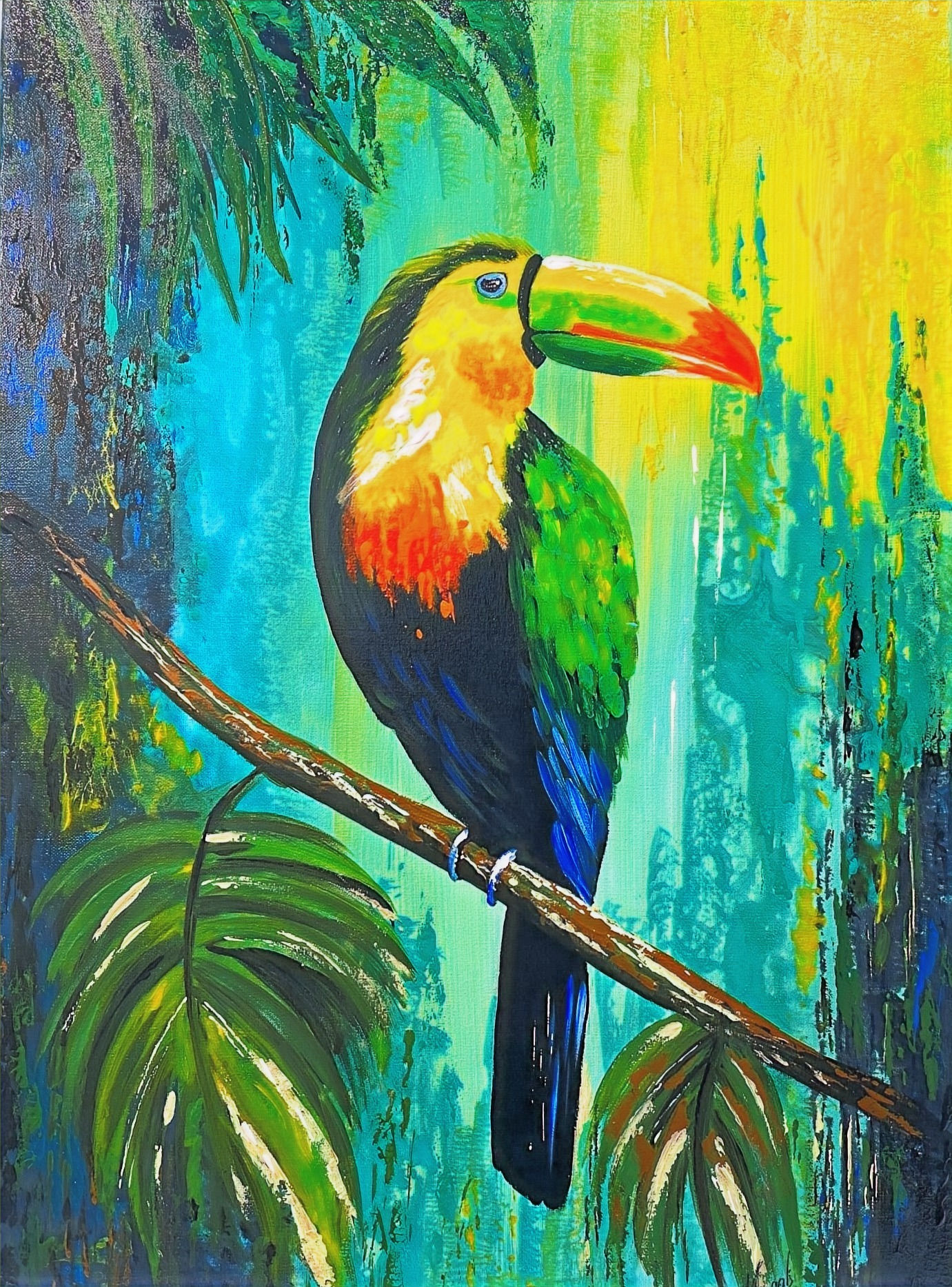 Toucan aux jolies plumes